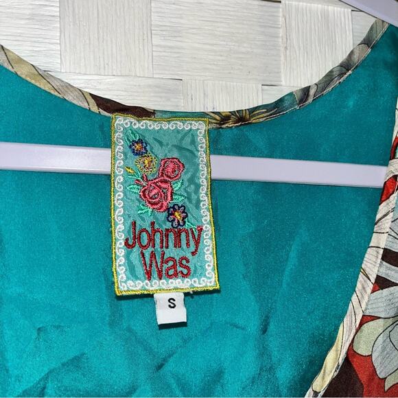 Johnny Was 100% Silk Floral Sleeveless Dress Size Small - Picture 5 of 8